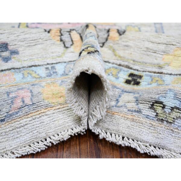 11'10"x15'3" Medium Gray, Afghan Angora Oushak with All Over Pattern, Natural Dyes, Soft Wool, Hand Knotted, Oversized Oriental Rug  - 73914 - Image 7