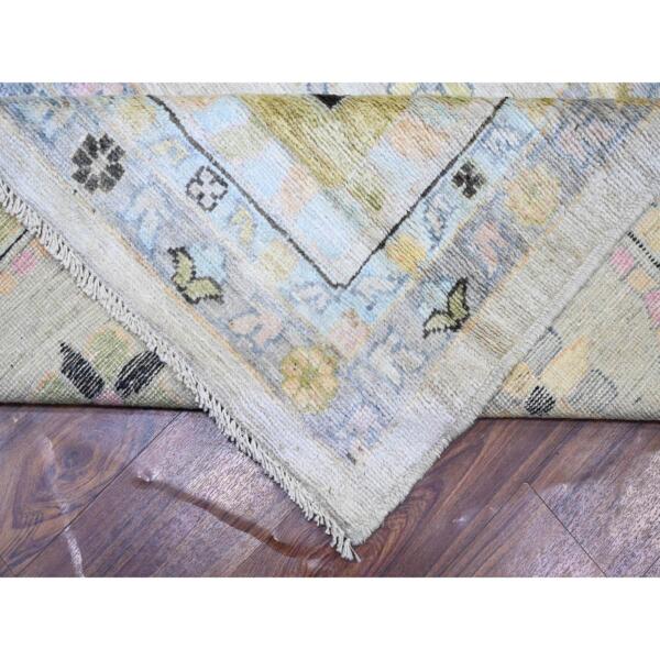 11'10"x15'3" Medium Gray, Afghan Angora Oushak with All Over Pattern, Natural Dyes, Soft Wool, Hand Knotted, Oversized Oriental Rug  - 73914 - Image 8