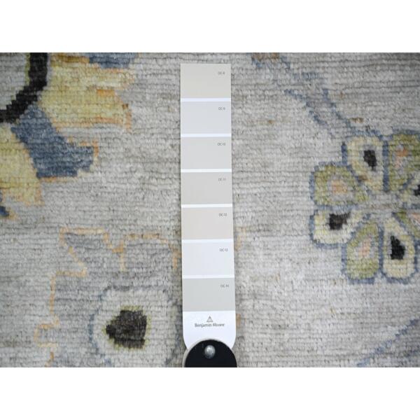 11'10"x15'3" Medium Gray, Afghan Angora Oushak with All Over Pattern, Natural Dyes, Soft Wool, Hand Knotted, Oversized Oriental Rug  - 73914 - Image 9