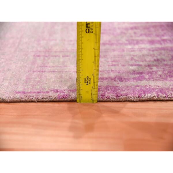 2'x3'2" Pink Vertical Ombre Design Natural Wool Hand Knotted Oriental Mat Rug  - 75023 - Image 7