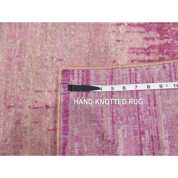 2'x3'2" Hand Knotted Pink Vertical Ombre Design Natural Wool Mat Oriental Rug  - 75024 - Image 8