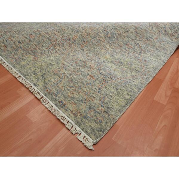 8'10"x12' Colorful, Modern Salt and Pepper Design, Vegetable Dyes Thick and Plush Washed Out, Soft Luxurious Wool Hand Knotted, Oriental Rug  - 75189 - Image 8