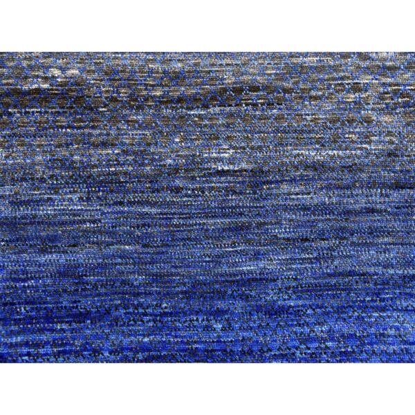 10'5"x14'6" Denim Blue, Pure Wool Modern Chiaroscuro Collection, Thick and Plush, Hand Knotted Oriental Rug  - 79003 - Image 9