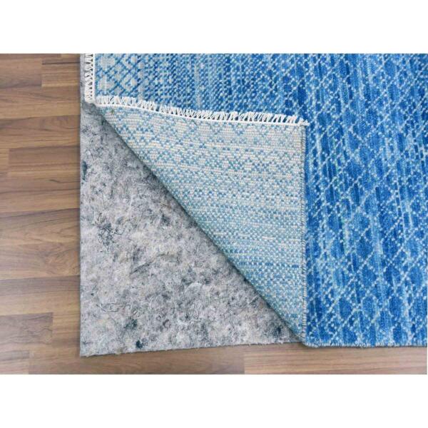 10'1"x14' Blue, Hand Knotted Modern Chiaroscuro Collection, Pure Wool Thick and Plush, Oriental Rug  - 79023 - Image 5