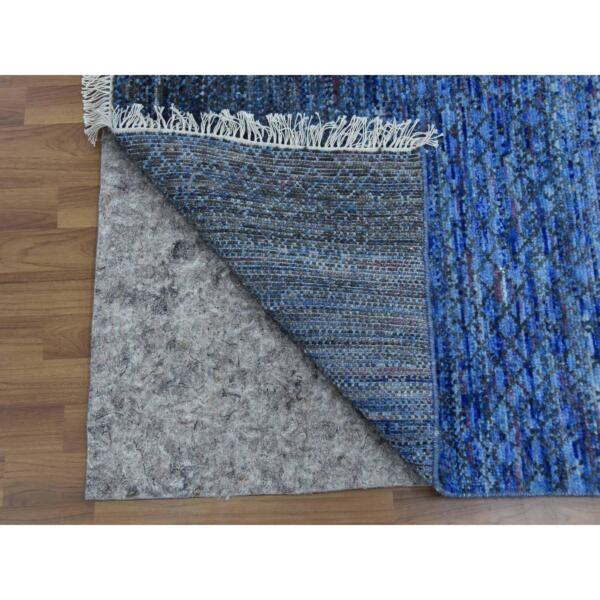 10'x14' Denim Blue, Modern Chiaroscuro Collection, Thick and Plush Pure Wool Hand Knotted, Oriental Rug  - 79179 - Image 6