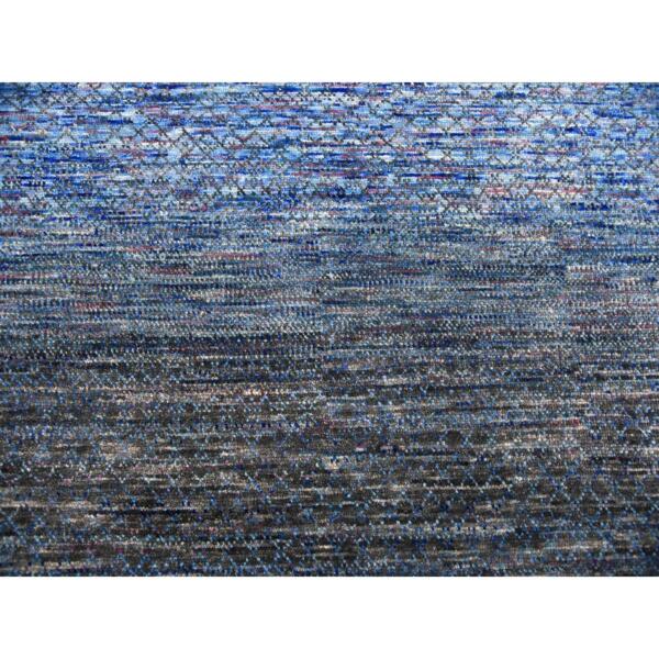 10'x14' Denim Blue, Modern Chiaroscuro Collection, Thick and Plush Pure Wool Hand Knotted, Oriental Rug  - 79179 - Image 10