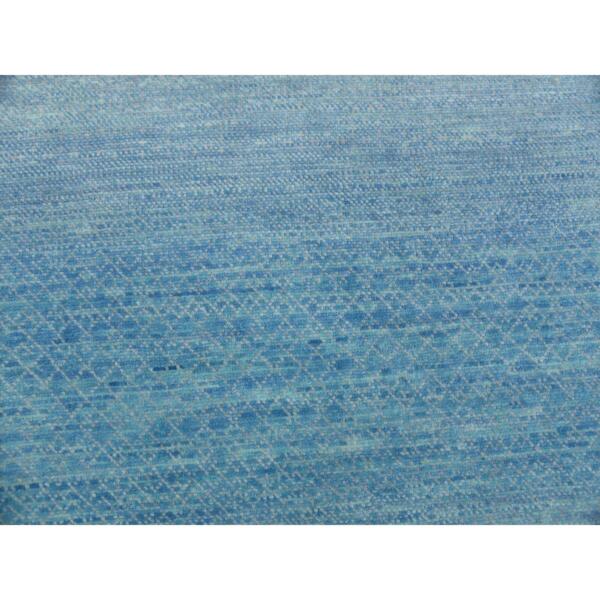 9'2"x12'3" Light Blue, Modern Chiaroscuro Collection, Thick and Plush Pure Wool Hand Knotted, Oriental Rug  - 79217 - Image 9