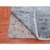 8'10"x11'9" Silver Gray, Wool and Silk Hand Knotted, Broken Erased Persian Tabriz Design, Oriental Rug  - 79278 - Image 6