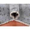 8'10"x11'9" Silver Gray, Wool and Silk Hand Knotted, Broken Erased Persian Tabriz Design, Oriental Rug  - 79278 - Image 7