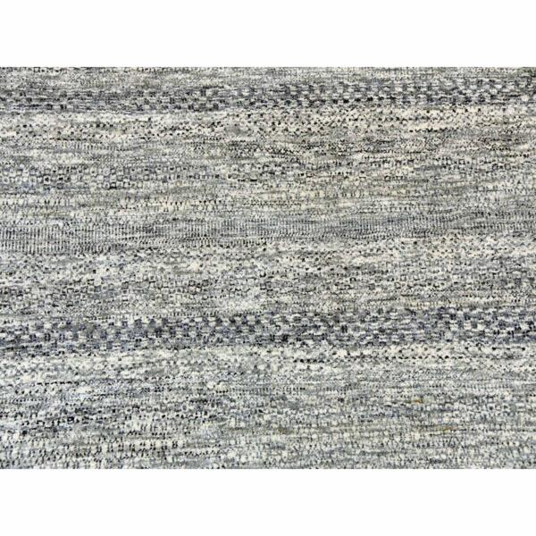 9'x12'1" Blue-Gray, Undyed Natural Wool Organic Salt and Pepper Design, Thick and Plush Hand Knotted, Oriental Rug  - 79396 - Image 10