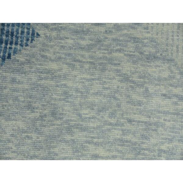 10'2"x14'2" Stone Blue, 100% Wool Hand Knotted, Geometric Art Deco Collection, Oriental Rug  - 79422 - Image 10