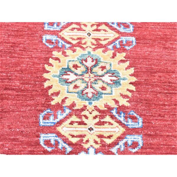 2'9"x19'1" Terracotta Red, Super Kazak Tribal Design, One of a Pair, Pure Wool Hand Knotted, XL Runner Oriental Rug  - 80245 - Image 3