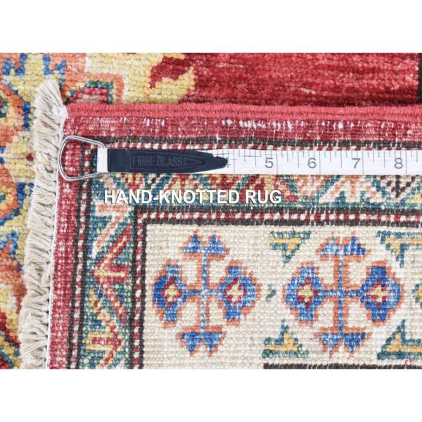 2'9"x19'1" Terracotta Red, Super Kazak Tribal Design, One of a Pair, Pure Wool Hand Knotted, XL Runner Oriental Rug  - 80245 - Image 6