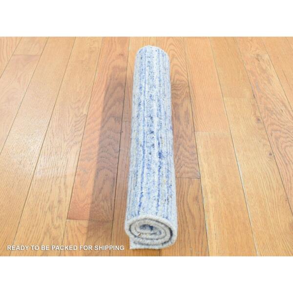 2'x2' Hand Loomed, Textured Wool, Modern Design, Hi and Lo with Multiple Colors, Fragment Sample, Oriental Rug  - 80407 - Image 5