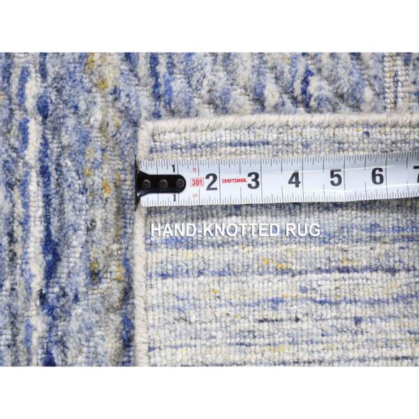 2'x2' Hand Loomed, Textured Wool, Modern Design, Hi and Lo with Multiple Colors, Fragment Sample, Oriental Rug  - 80407 - Image 7
