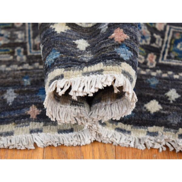 4'10"x6'5" Cloud Gray, Ghazni Wool Hand Knotted, Afghan Kashkuli Gabbeh Design Natural Dyes Fine Weave, Oriental Rug  - 80619 - Image 6