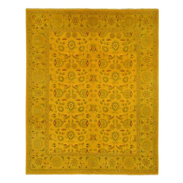 8'2"x10'1" Golden Brown, Overdyed Persian Design, Pure Wool Hand Knotted Oriental Rug  - 80667