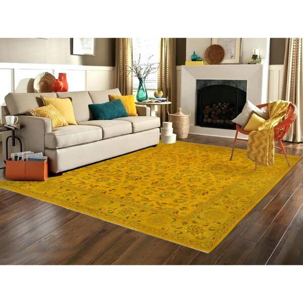 8'2"x10'1" Golden Brown, Overdyed Persian Design, Pure Wool Hand Knotted Oriental Rug  - 80667 - Image 3