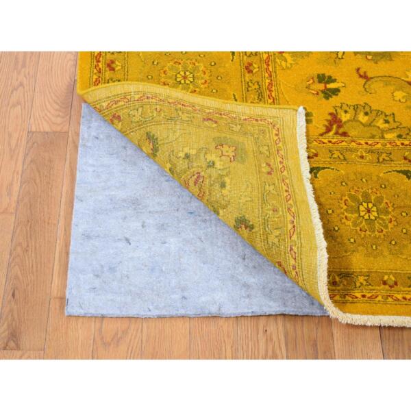 8'2"x10'1" Golden Brown, Overdyed Persian Design, Pure Wool Hand Knotted Oriental Rug  - 80667 - Image 6