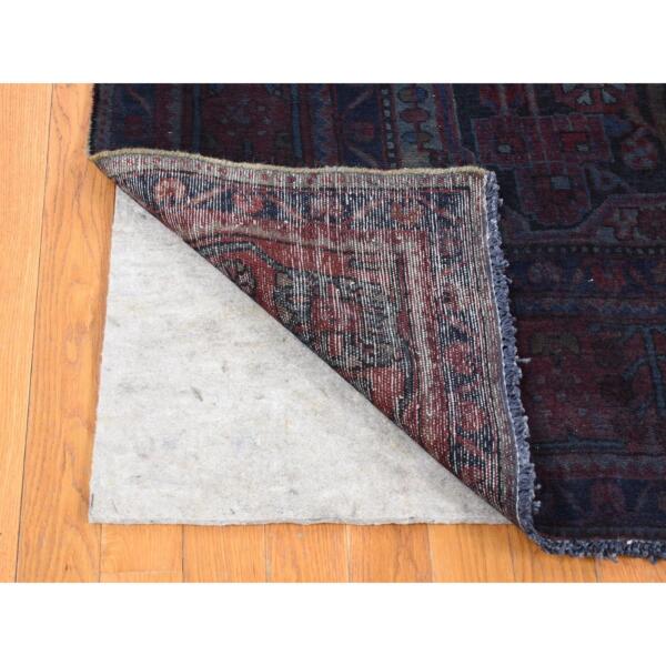 5'2"x9'2" Blue Overdyed Nahavand Design, Worn Wool Hand Knotted, Oriental Rug  - 80669 - Image 5