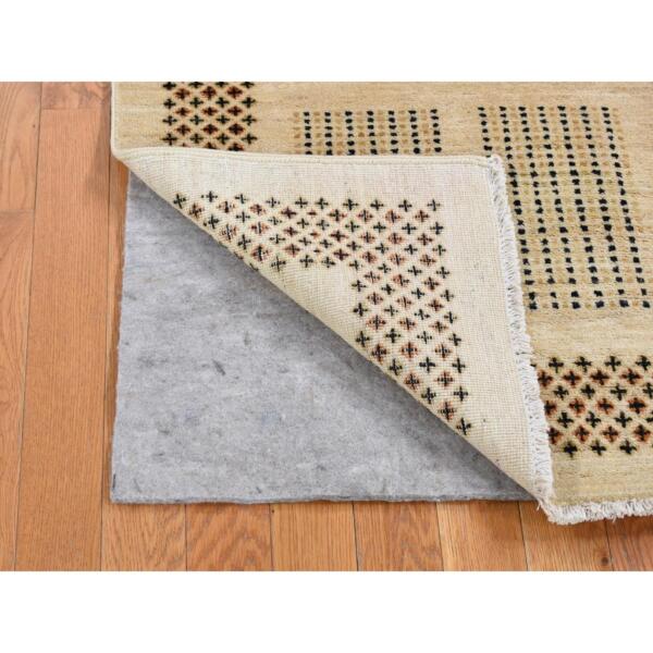 4'x6' Beige, Peshawar Gabbeh with Intricate Design, Hand Knotted, Pure Wool, Natural Dyes Oriental Rug  - 80716 - Image 3