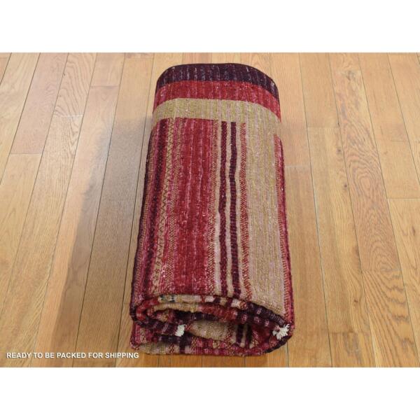 5'4"x7'8" Vermilion Red, On Clearance, Pure Wool, Peshawar Gabbeh, Hand Knotted, Oriental Rug  - 80867 - Image 6