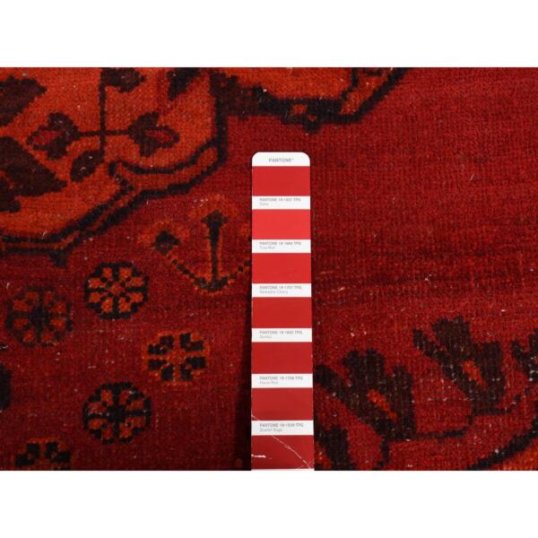 5'1"x9'8" Maroon Red, Overdyed Persian Bakhtiari, Hand Knotted, Worn Wool, Wide Runner, Oriental Rug  - 80876 - Image 6