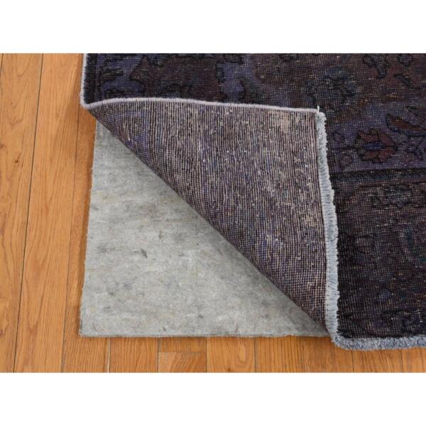 4'10"x9'9" Purple, Hand Knotted, Overdyed Tabriz, Pure Wool, Wide and Long Shape, Oriental Rug  - 80899 - Image 3