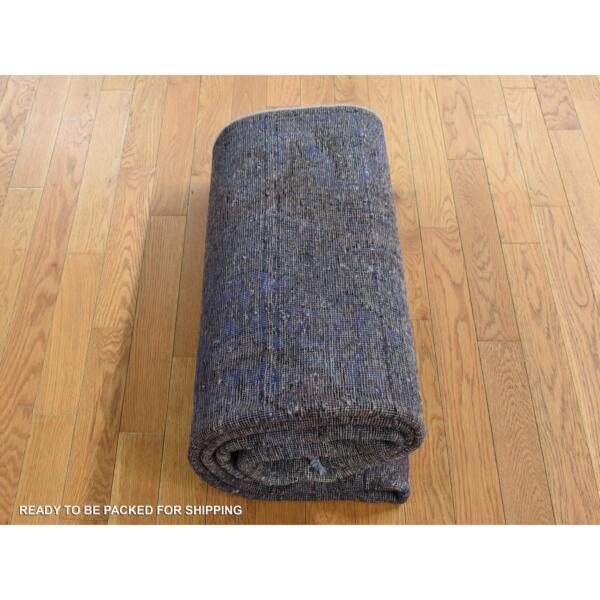 4'10"x9'9" Purple, Hand Knotted, Overdyed Tabriz, Pure Wool, Wide and Long Shape, Oriental Rug  - 80899 - Image 6