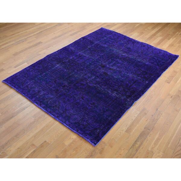 6'2"x8'10" Northwestern Purple, Overdyed Bakhtiari Garden Design, Hand Knotted, Pure Wool, Oriental Rug  - 80900 - Image 4