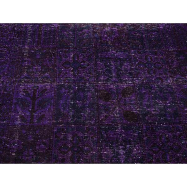 6'2"x8'10" Northwestern Purple, Overdyed Bakhtiari Garden Design, Hand Knotted, Pure Wool, Oriental Rug  - 80900 - Image 9