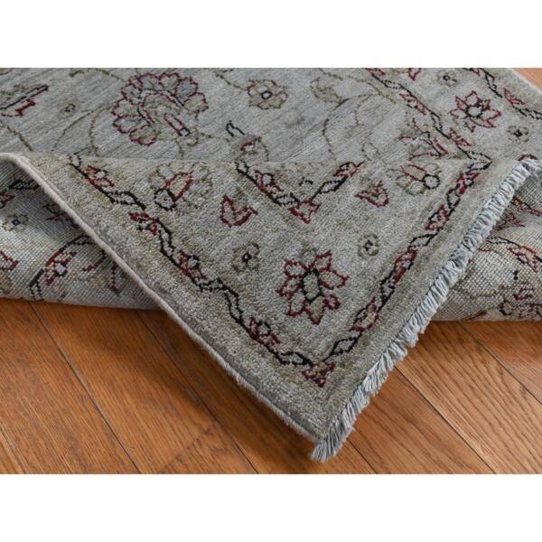 2'8"x13' Agreeable Gray, Overdyed Ziegler Mahal, Pure Wool, Hand Knotted, Runner Oriental Rug  - 80932 - Image 5