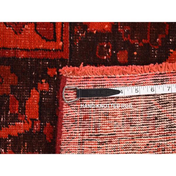 5'1"x9'10" Fire Brick, Hand Knotted, Overdyed Bakhtiari, Pure Wool, Wide Runner, Oriental Rug  - 80935 - Image 8