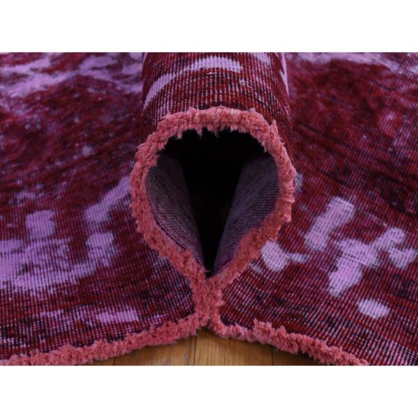 8'x11'2" Barn Red, Overdyed Vintage Persian Tabriz Barjasta, Hand Knotted, Pure Wool, Oriental Rug  - 80942 - Image 8