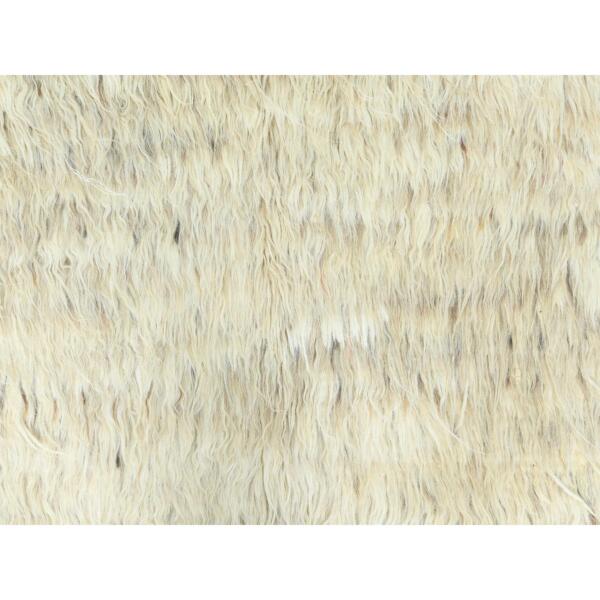 10'1"x14'1" Beige, Undyed Natural Wool Hand Knotted, Shaggy Moroccan Exotic Texture, Oriental Rug  - 82565 - Image 10