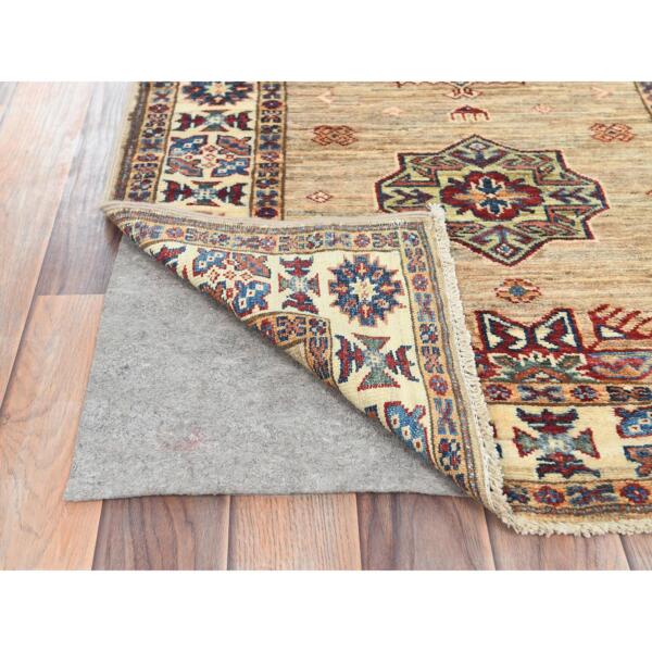 2'7"x13'6" Chamomile, Afghan Super Kazak Natural Dyes Densely Woven, Soft Wool Hand Knotted, Runner Oriental Rug  - 82721 - Image 4