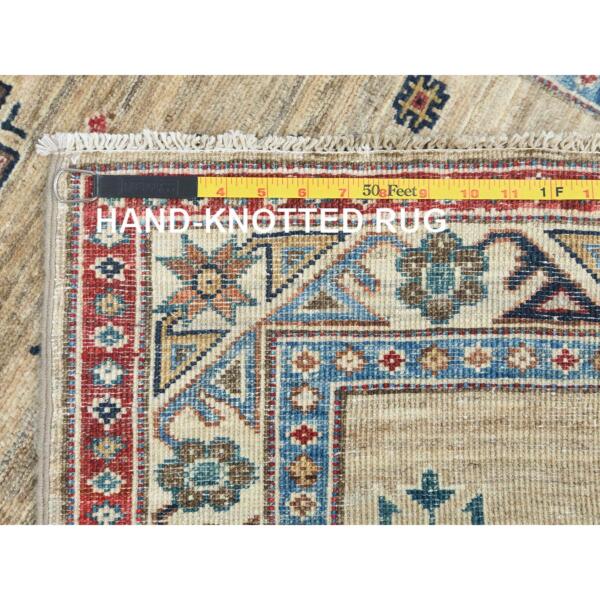 2'8"x13'5" Chamomile, Afghan Super Kazak Natural Dyes, Natural Wool Hand Knotted, Runner Oriental Rug  - 82722 - Image 8