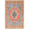 4'x5'9" Terracotta Red, Afghan Peshawar with Large Medallion  Heriz Design, Natural Dyes, Pure Wool, Hand Knotted, Oriental Rug  - 82921