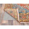 4'x5'9" Terracotta Red, Afghan Peshawar with Large Medallion  Heriz Design, Natural Dyes, Pure Wool, Hand Knotted, Oriental Rug  - 82921 - Image 4