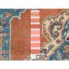 4'x5'9" Terracotta Red, Afghan Peshawar with Large Medallion  Heriz Design, Natural Dyes, Pure Wool, Hand Knotted, Oriental Rug  - 82921 - Image 5