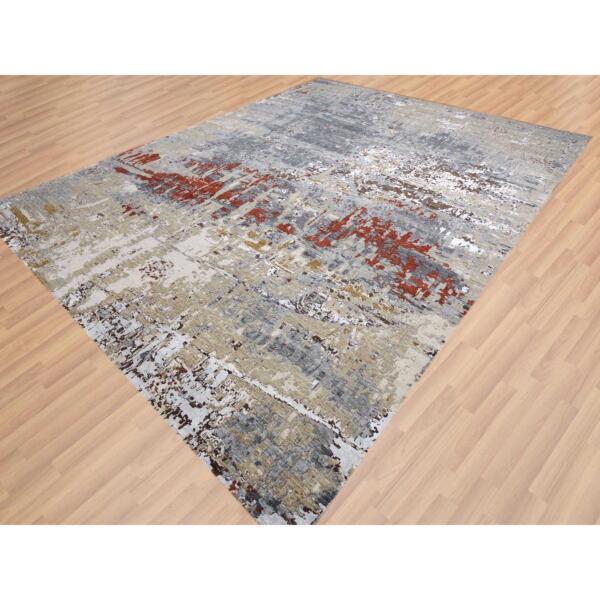 12'x15'1" Gray Abstract Design, Persian Knot with All Wool, Hand Knotted Oversized Oriental Rug  - 83037 - Image 5