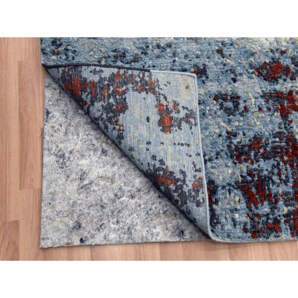 9'x12'1" Coin Gray, Soft Wool Hand Knotted, Abstract Design, Densely Woven Persian Knot, Oriental Rug  - 83041 - Image 6