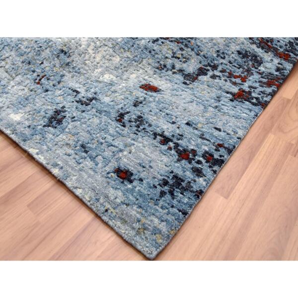 9'x12'1" Coin Gray, Soft Wool Hand Knotted, Abstract Design, Densely Woven Persian Knot, Oriental Rug  - 83041 - Image 8