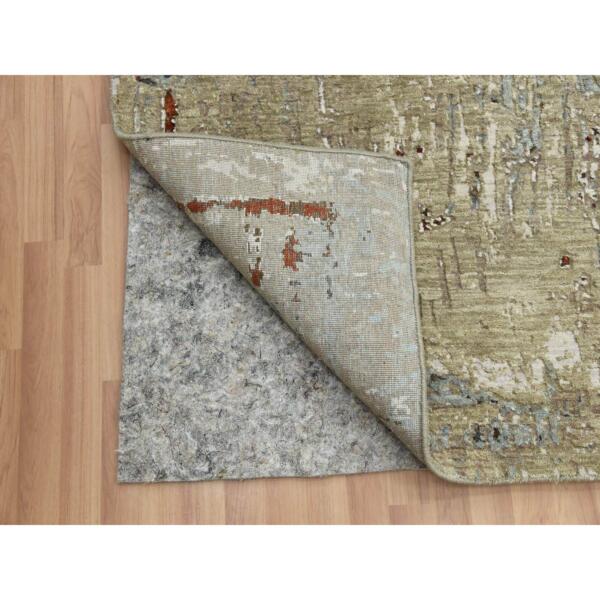 9'x12'2" Jet Gray, Persian Knot Soft Wool, Hand Knotted Abstract Design, Dense Weave, Oriental Rug  - 83056 - Image 5