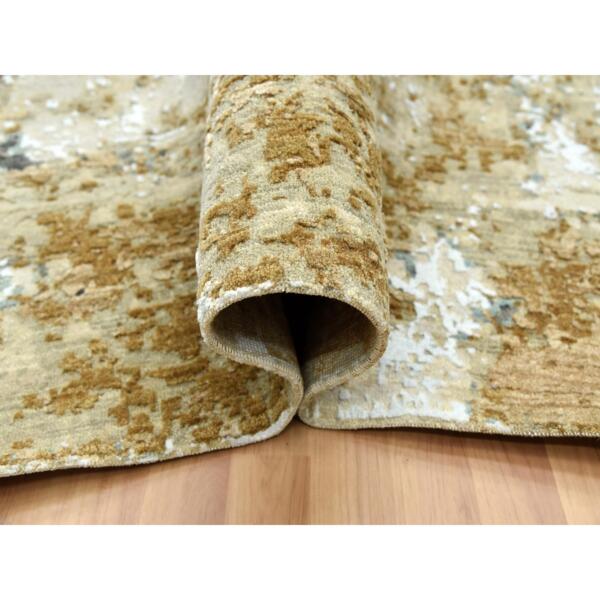 10'x14' Bone White, Persian Knot Organic Wool, Hand Knotted Abstract Design, Dense Weave, Oriental Rug  - 83077 - Image 7