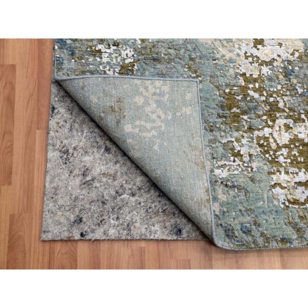 10'x13'9" Light Gray, Densely Woven Persian Knot, Pure Wool Hand Knotted, Abstract Design, Oriental Rug  - 83078 - Image 5