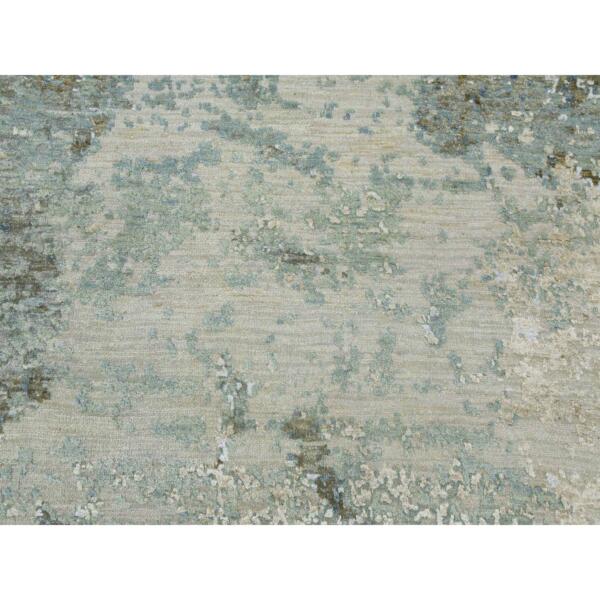 10'x13'9" Light Gray, Densely Woven Persian Knot, Pure Wool Hand Knotted, Abstract Design, Oriental Rug  - 83078 - Image 9