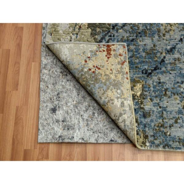 10'x14'2" Ash Gray, Extra Soft Wool Hand Knotted, Abstract Design, Densely Woven Persian Knot, Oriental Rug  - 83081 - Image 6