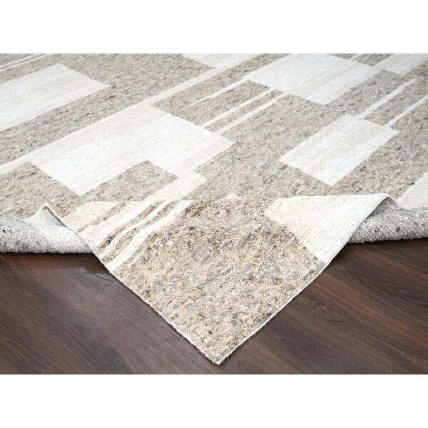 10'2"x13'9" Earth Tone Colors, Natural Wool, Tone on Tone, Natural Abrash, Soft Pile, Minimalist Design,  Sustainable, Hand Knotted, Oriental Rug  - 84433 - Image 7