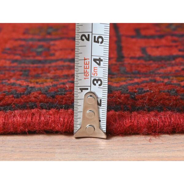 2'x3'3" Madder Red, Afghan Andkhoy with Tribal Design, Natural Wool Hand Knotted, Oriental Rug  - 85185 - Image 7